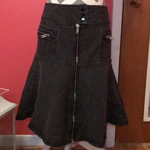 EUC! Black denim zipper skirt size 10